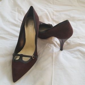 Nine West Chocolate Brown Suede Heels